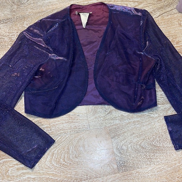 Vintage Steppin out bolero jacket purple lame - Picture 2 of 6